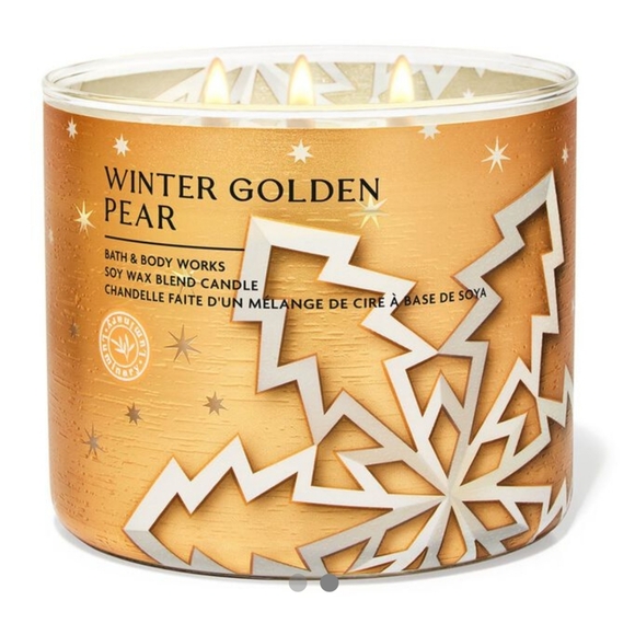 🛍BOGO 50% OFF❄️🍐NWT‼️ Bath & Body Works "Winter Golden Pear" 3-wick Candle - Picture 7 of 11